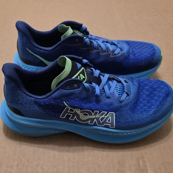HOKA Men's Size 9D Mach 6 Virtual Blue/Bellwether Blue Running Shoes - Picture 3 of 6